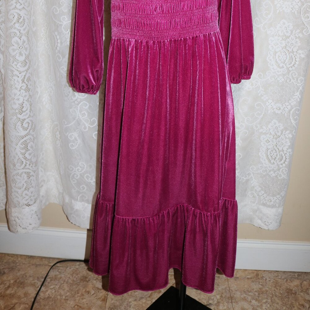 LC Lauren Conrad wine chalet pink large dress NWT MAXI length - Picture 2 of 11